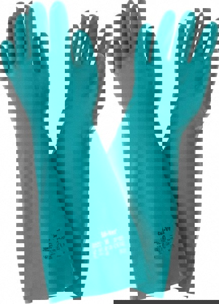 Series 37-185 Chemical Resistant Gloves: Size X-Large, 22.00 Thick, Nitrile, Nitrile, Unsupported,